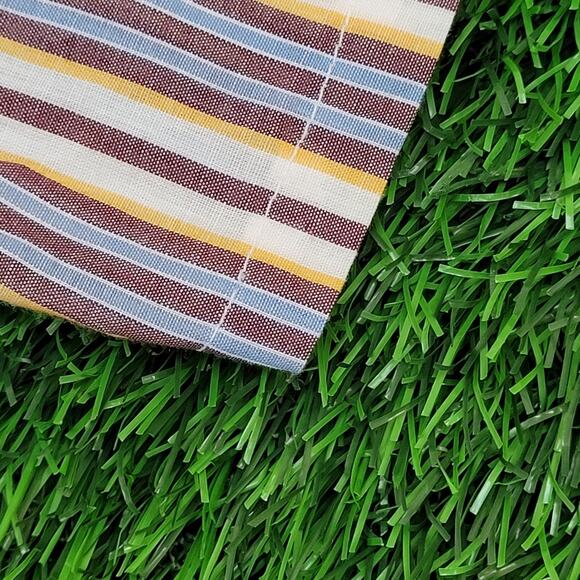 Vintage 80s Disco Vertical Stripes Shirt Large 23x31 Yellow - Picture 10 of 11